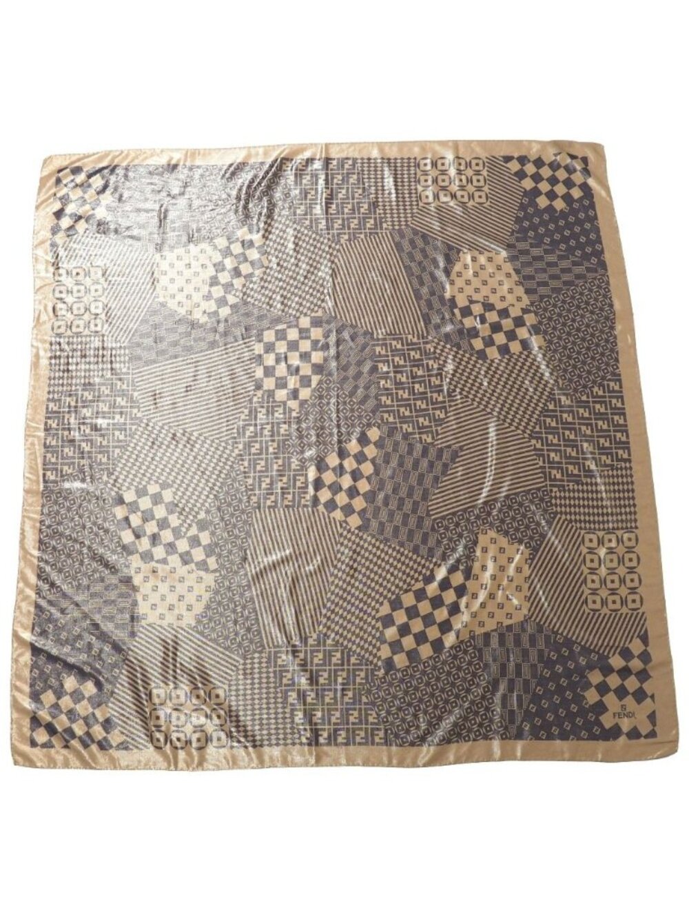 Fendi Vintage Shawl Zucca Double Glitter Large Format Scarf